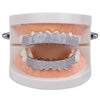 Crystal AAA Zircon 8 Top Teeth and 8 Bottom Tooth Hip Hop Mouth Grill Silver