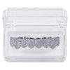 Crystal AAA Zircon 8 Top Teeth and 8 Bottom Tooth Hip Hop Mouth Grill Silver