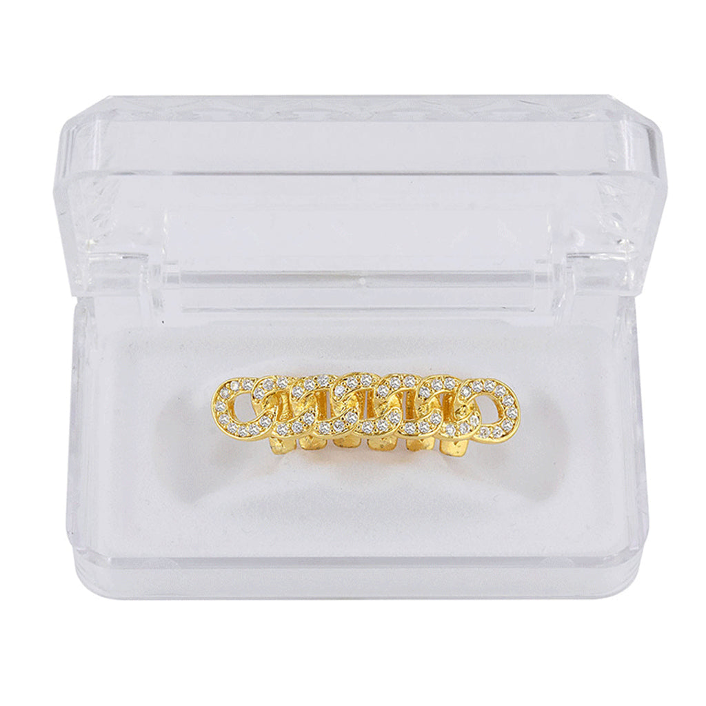 18K Golden Plated Top Mouth Teeth Cap Rapper Halloween Costume Gold