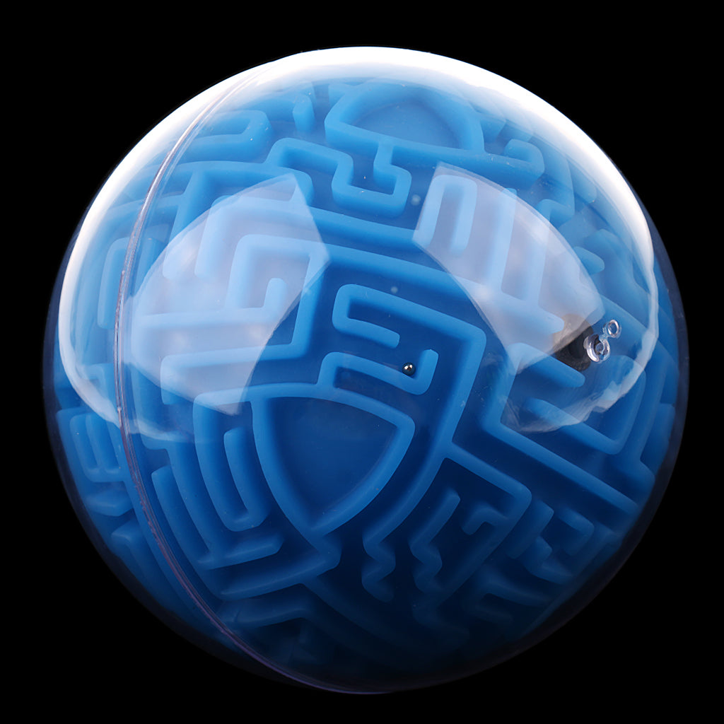 3D Maze Ball Magic Ball Puzzle Brain Maze Game Kids Educational Toy Blue (Hard Difficulty)