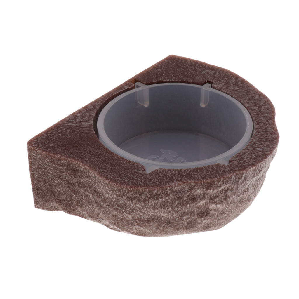 Mini Magnetic Feeding Ledge Feeder For Gecko Diet, Food or Water Brown