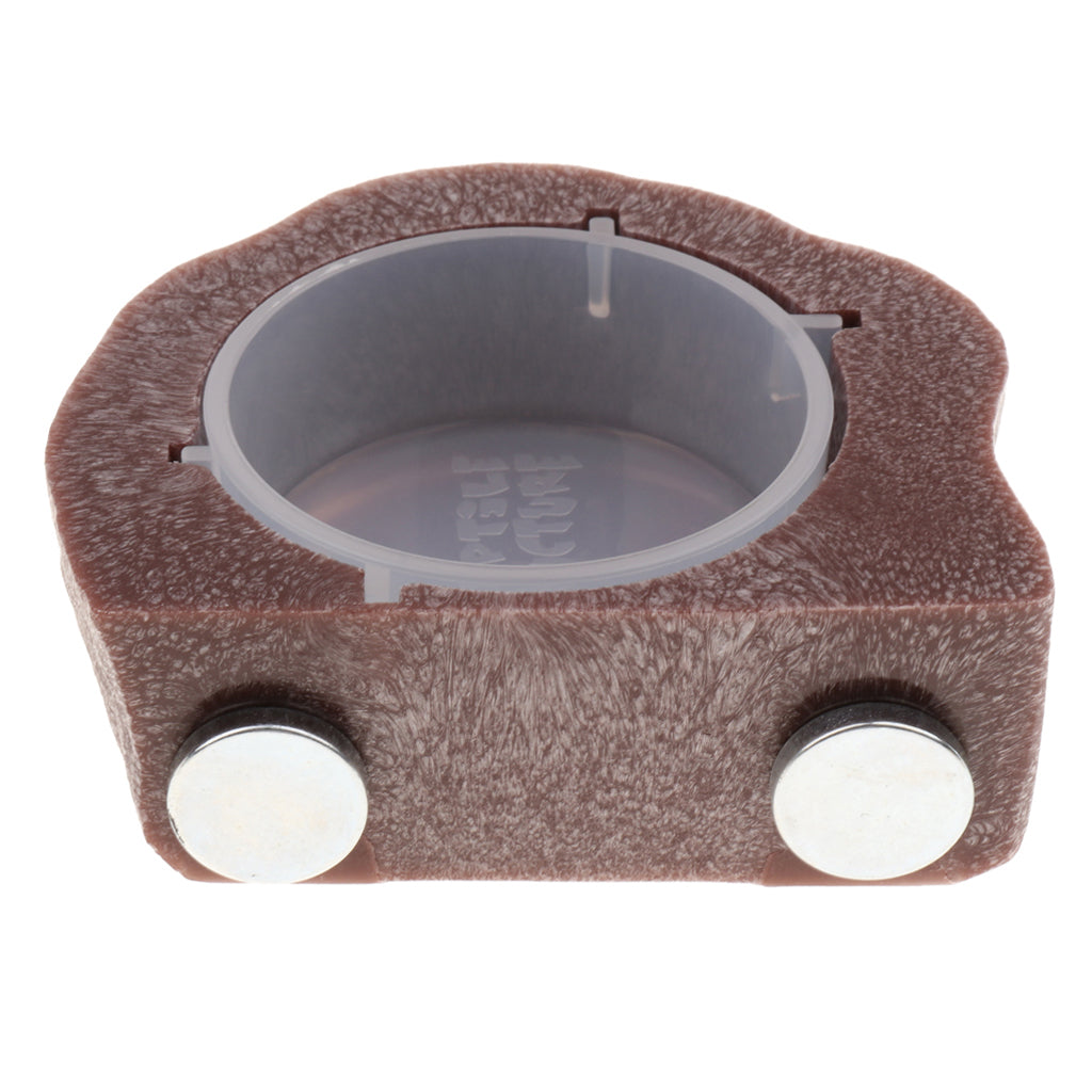 Mini Magnetic Feeding Ledge Feeder For Gecko Diet, Food or Water Brown