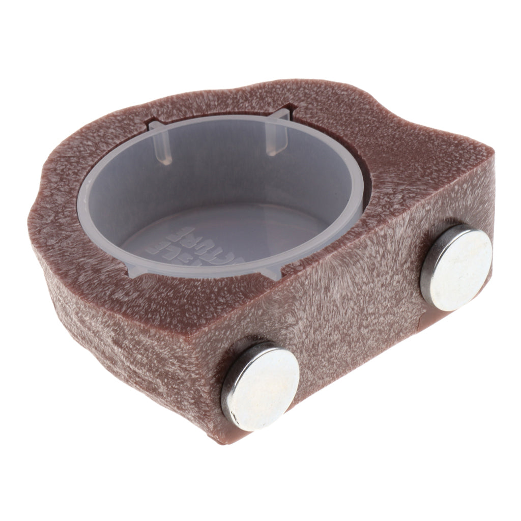 Mini Magnetic Feeding Ledge Feeder For Gecko Diet, Food or Water Brown