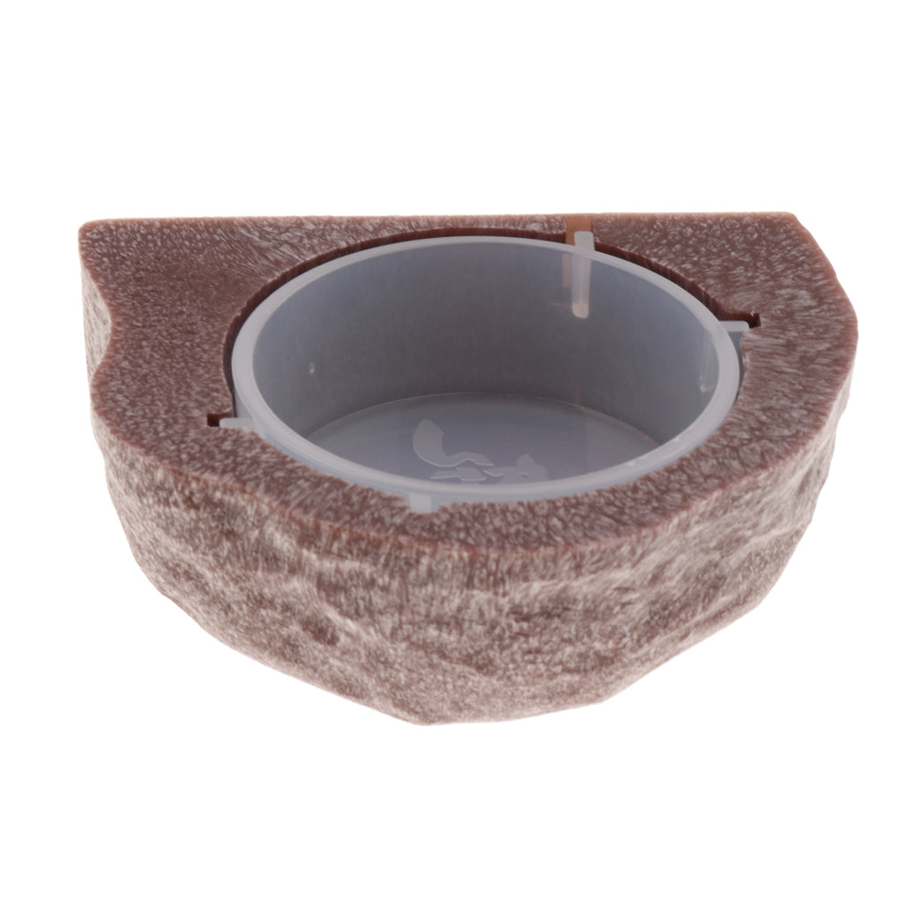 Mini Magnetic Feeding Ledge Feeder For Gecko Diet, Food or Water Brown