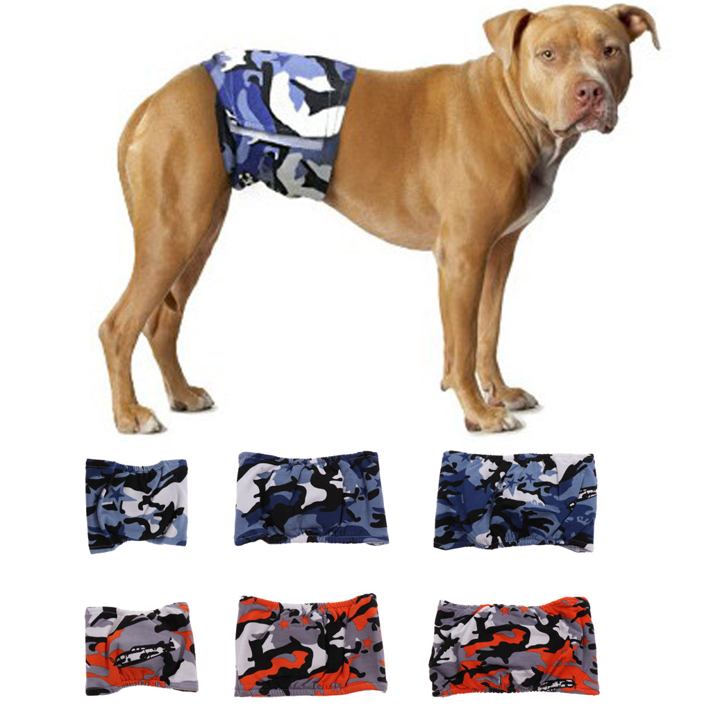 Washable Male Dog Wraps Pet Dog Diapers Belly Bands Easy to Wear Orange S