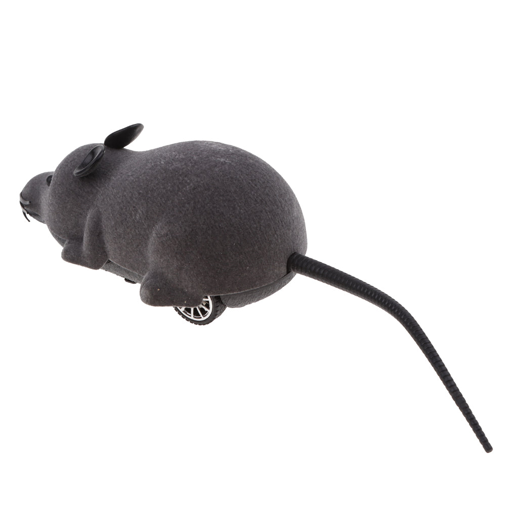 Moving Funny Wireless Electronic Remote Control Mouse Pets Cats Toy Gray