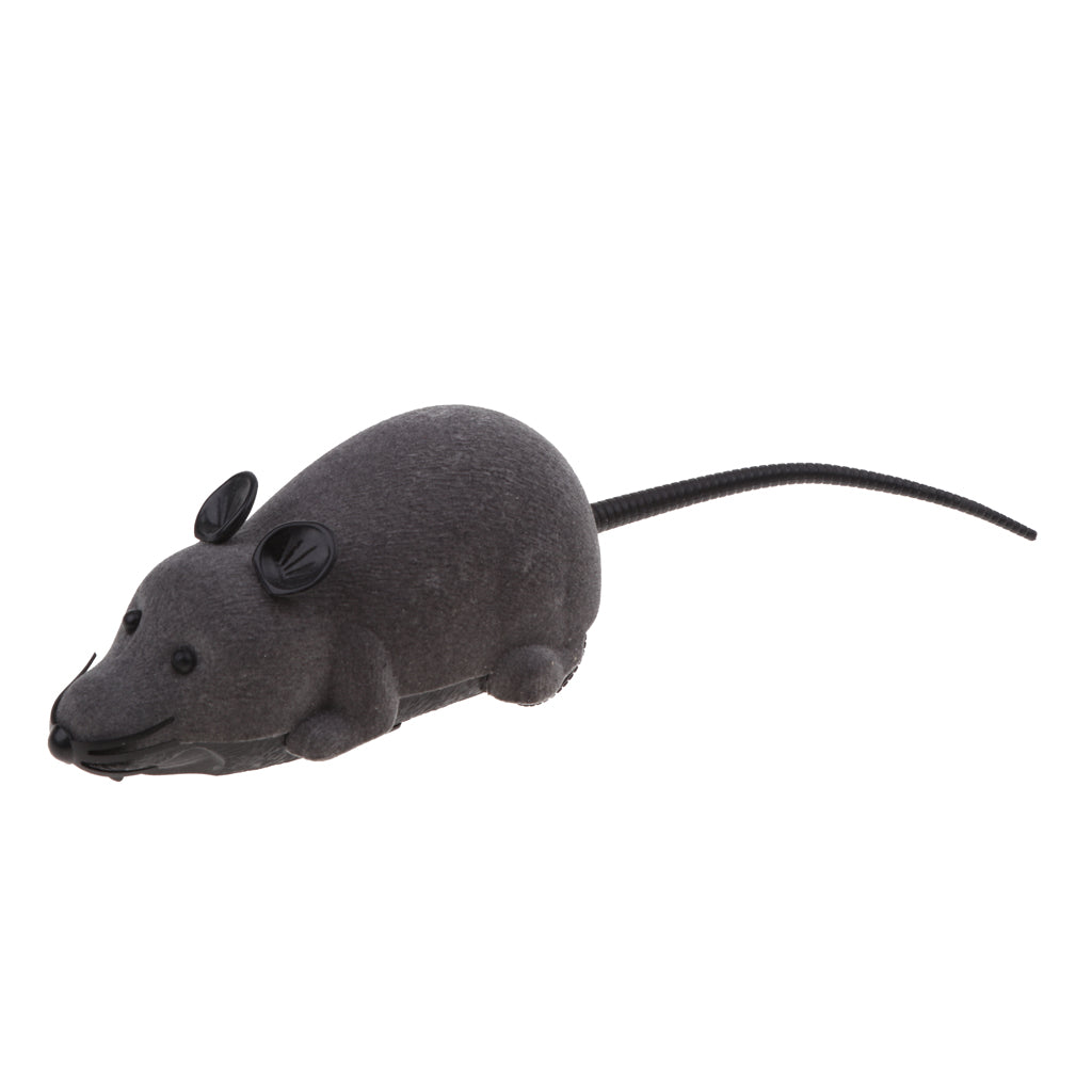 Moving Funny Wireless Electronic Remote Control Mouse Pets Cats Toy Gray