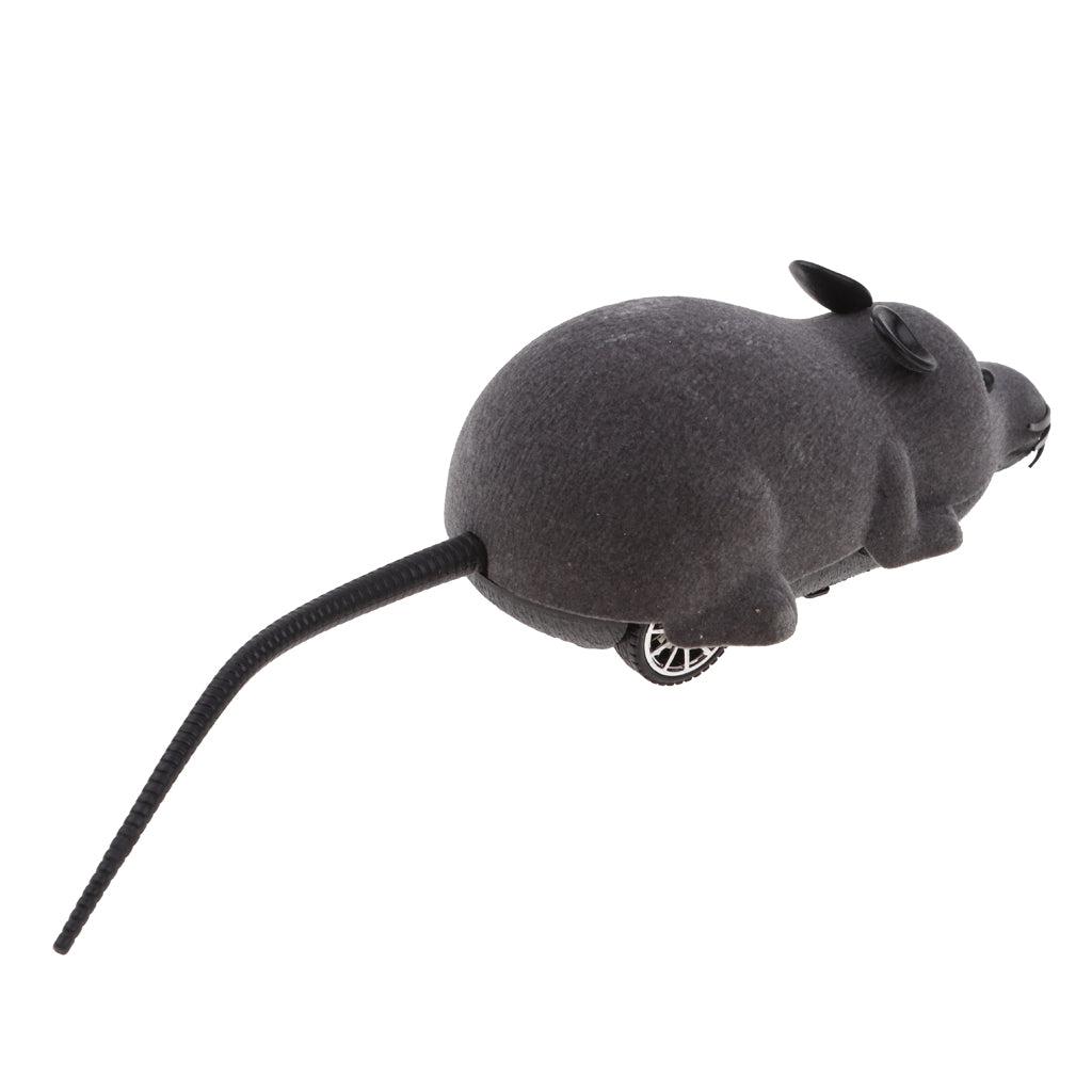 Moving Funny Wireless Electronic Remote Control Mouse Pets Cats Toy Gray