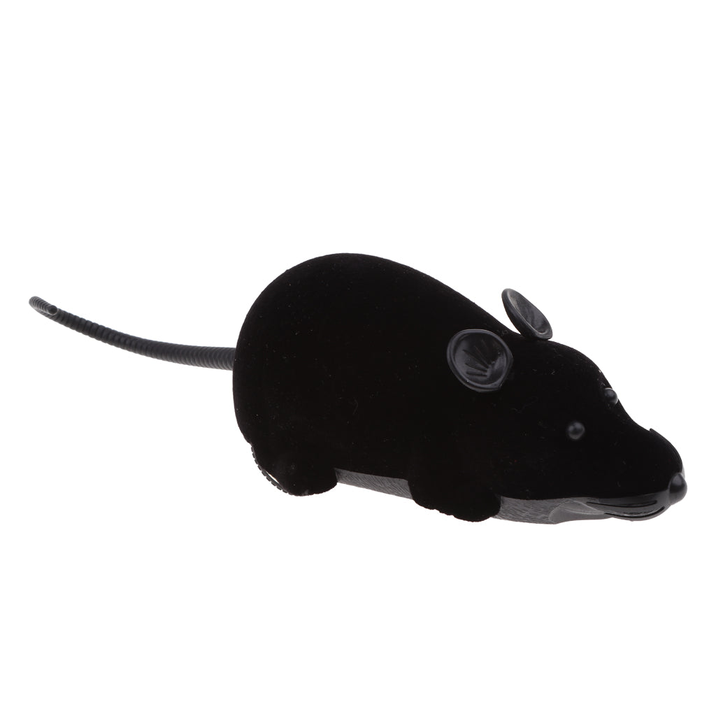 Moving Funny Wireless Electronic Remote Control Mouse Pets Cats Toy Black