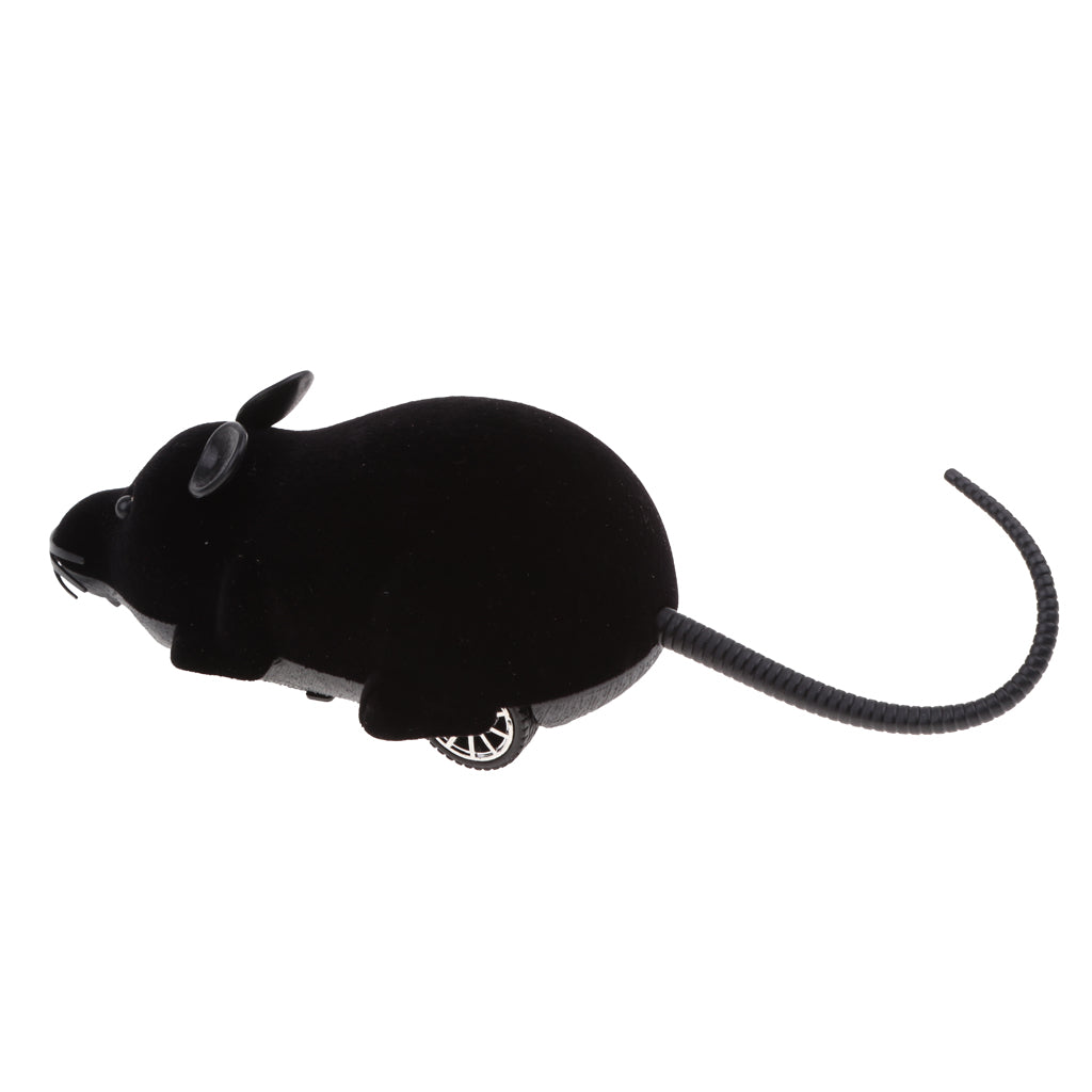 Moving Funny Wireless Electronic Remote Control Mouse Pets Cats Toy Black