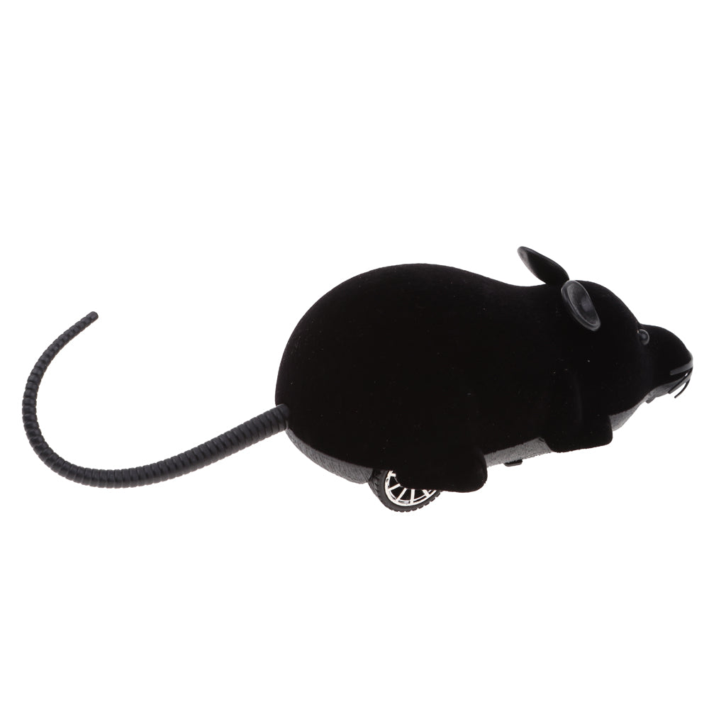 Moving Funny Wireless Electronic Remote Control Mouse Pets Cats Toy Black