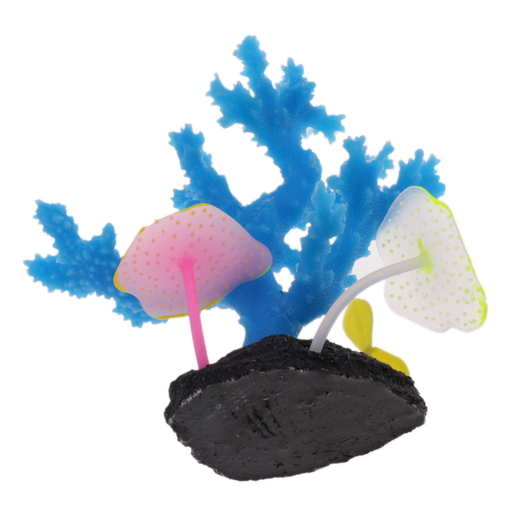 Artificial Coral Plant for Fish Tank Decoration Aquarium Reef Ornament Blue