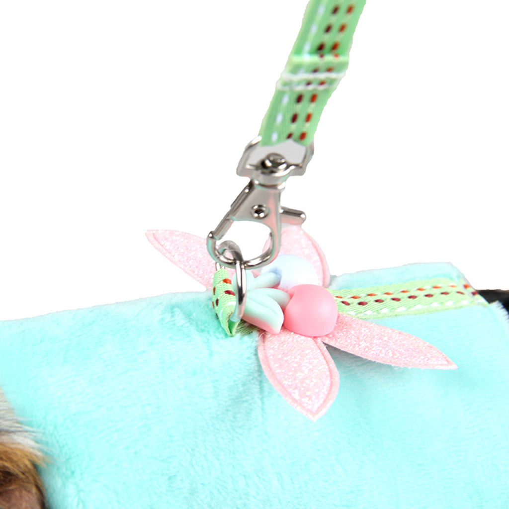 Soft Small Animal Pet Hamster Chinchilla Harness Vest Leash Lead  Green S