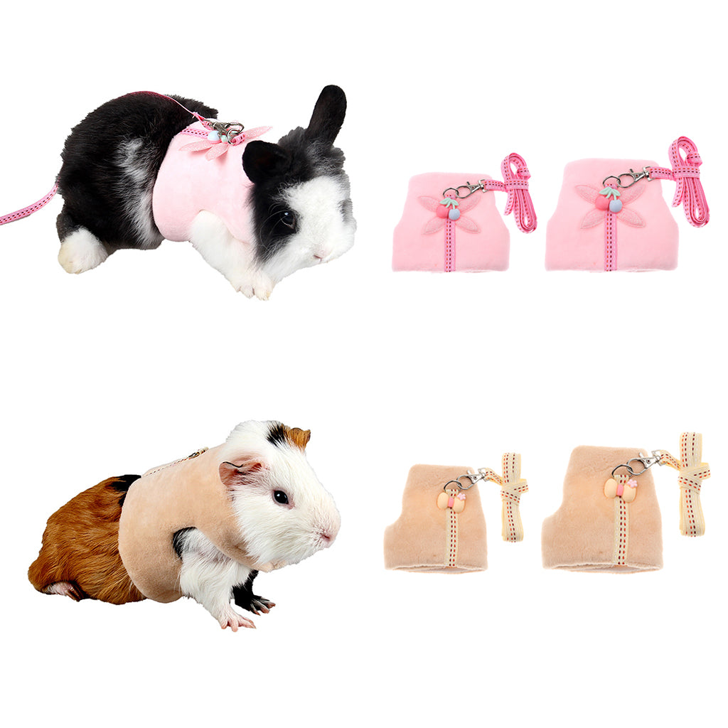 Soft Small Animal Pet Hamster Chinchilla Harness Vest Leash Lead  Pink S