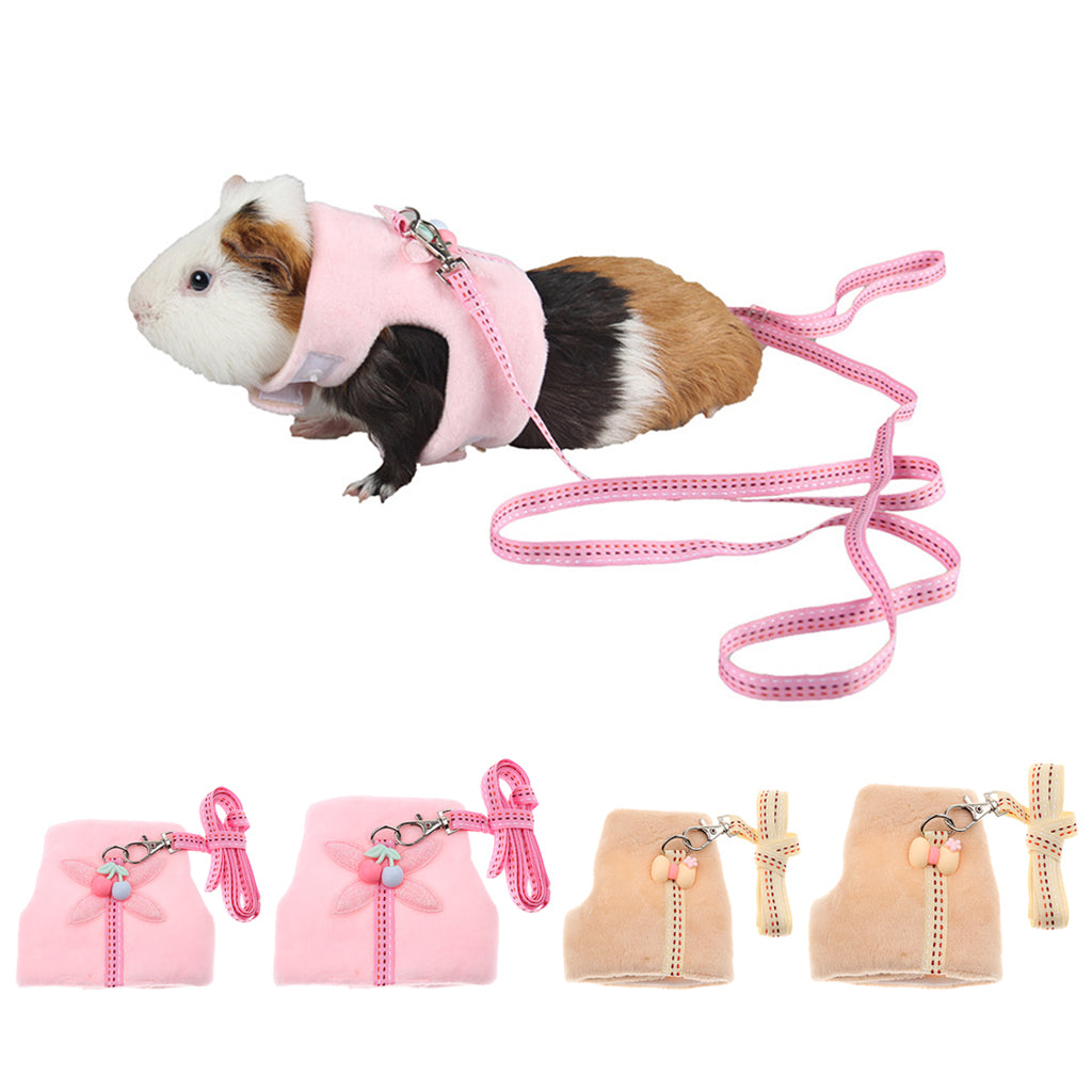 Soft Small Animal Pet Hamster Chinchilla Harness Vest Leash Lead  Pink S