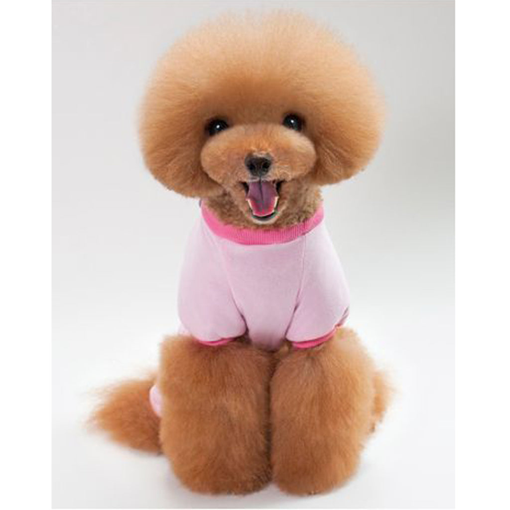 Pet Soft Cotton Dog Shirts Outwear Puppy Coat Clothes Apparel Pink S