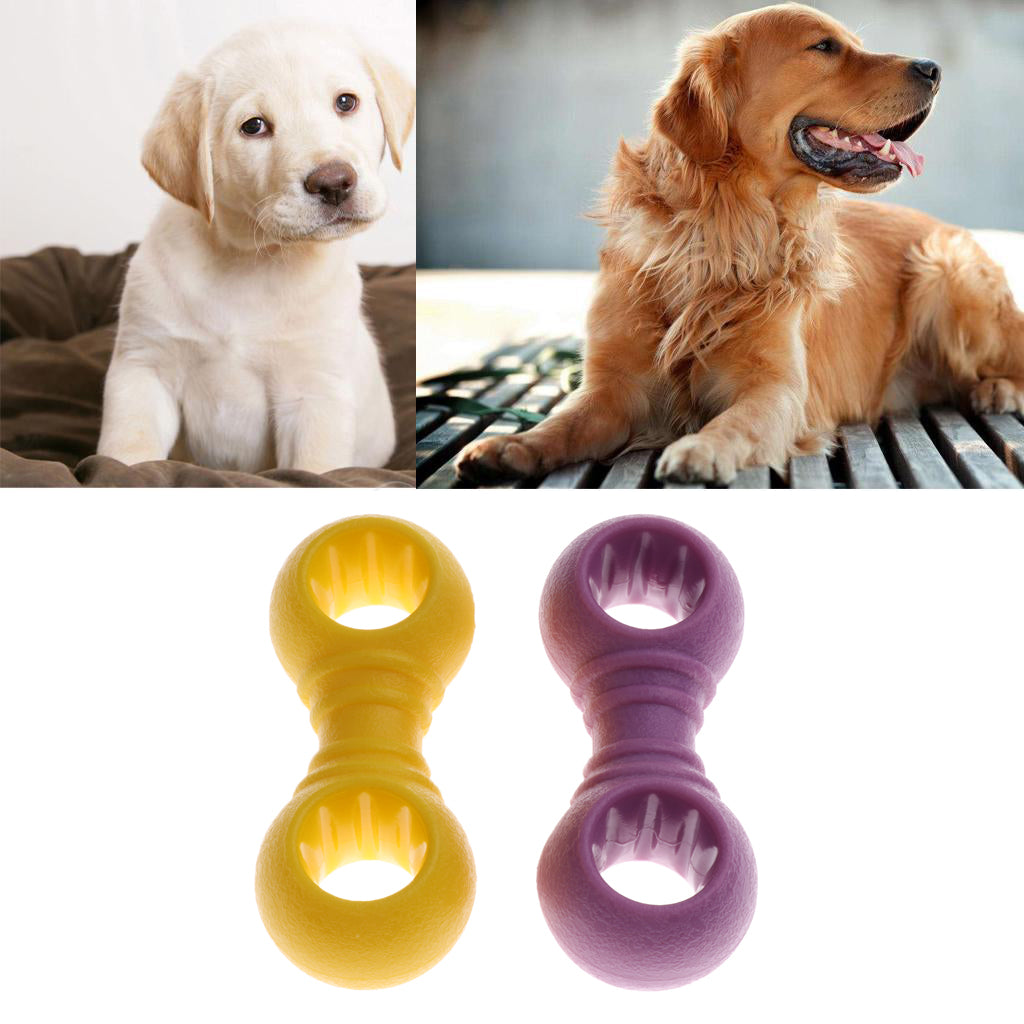 Pet Dog Rubber Resistant Chew Bite Clean Teeth Play Toy Yellow Beef Flavor