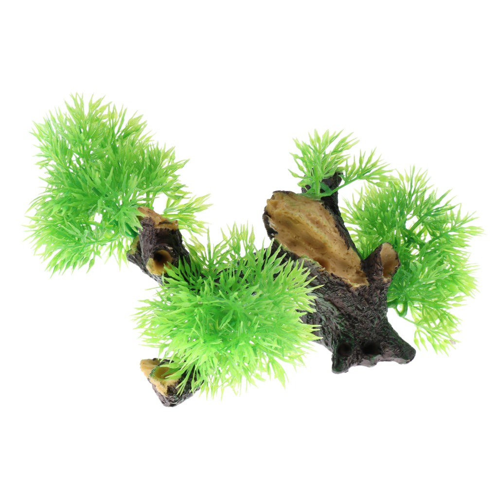 Artificial Plants Grass for Fish Tank Aquarium Ornament Plant  Driftwood #1