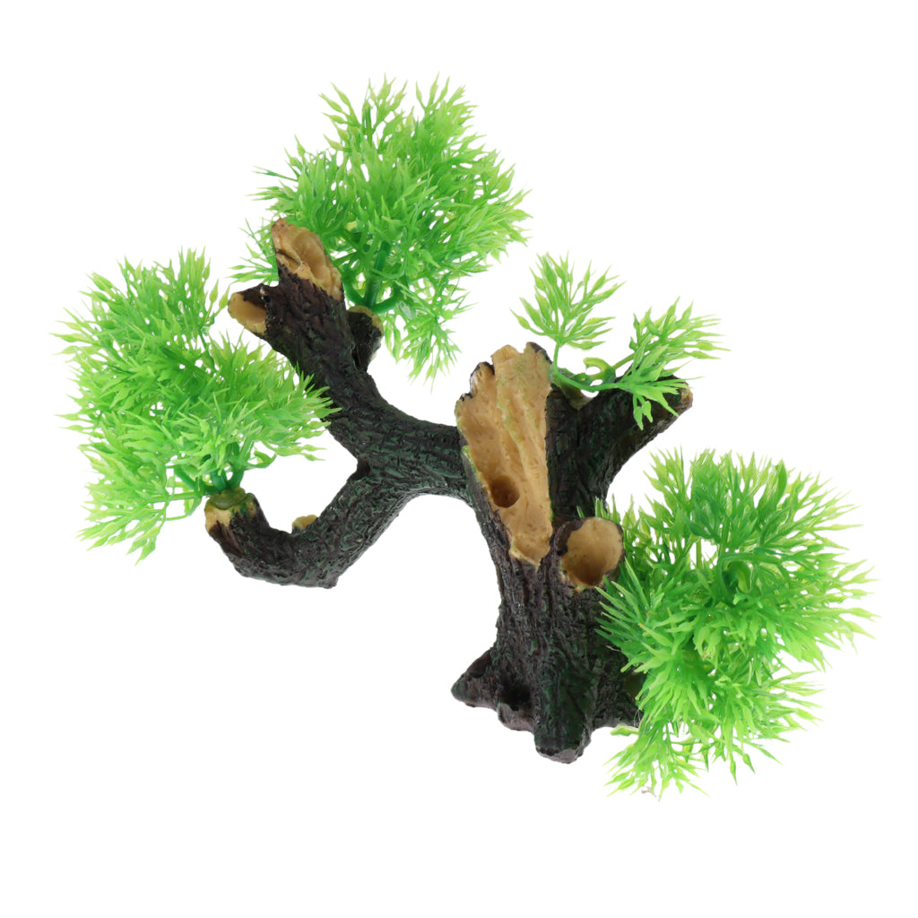 Artificial Plants Grass for Fish Tank Aquarium Ornament Plant  Driftwood #1