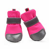 4 Pcs Dog Pet Breathable Boots Puppy Outdoor Warm Anti-Slip Shoes Rose S