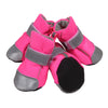 4 Pcs Dog Pet Breathable Boots Puppy Outdoor Warm Anti-Slip Shoes Rose S