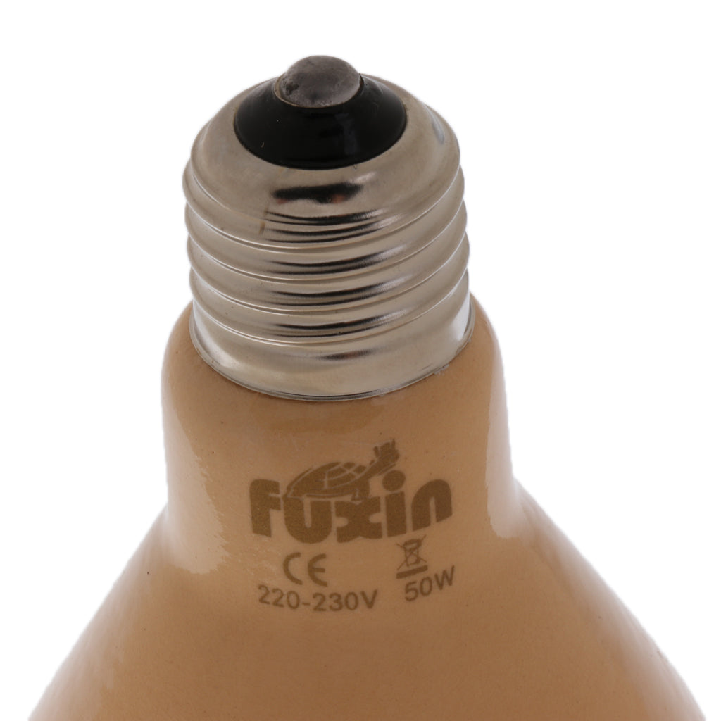 Infrared Ceramic Heat Lamp Pet Reptile Heat Emitter Bulb  Beige 50W