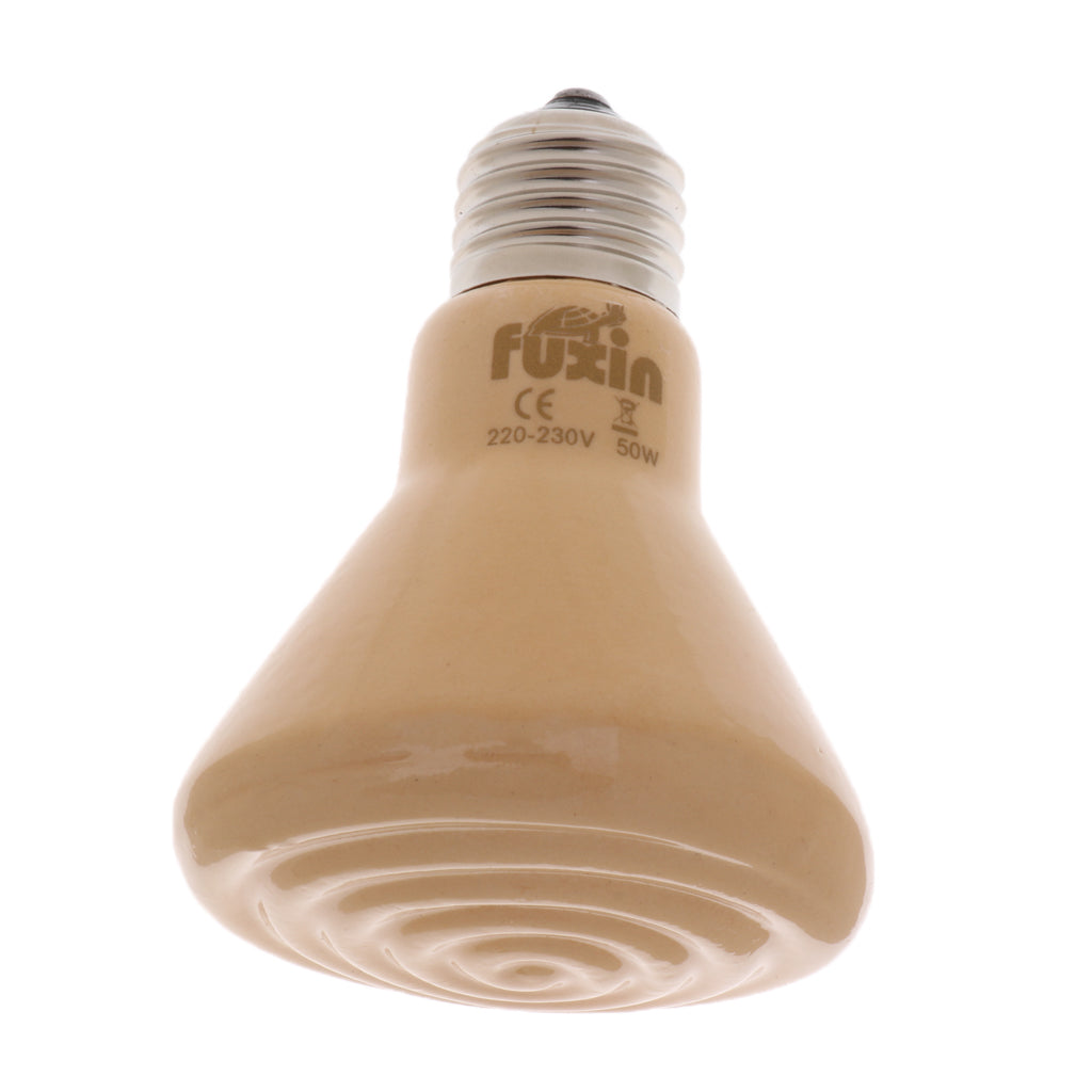 Infrared Ceramic Heat Lamp Pet Reptile Heat Emitter Bulb  Beige 50W