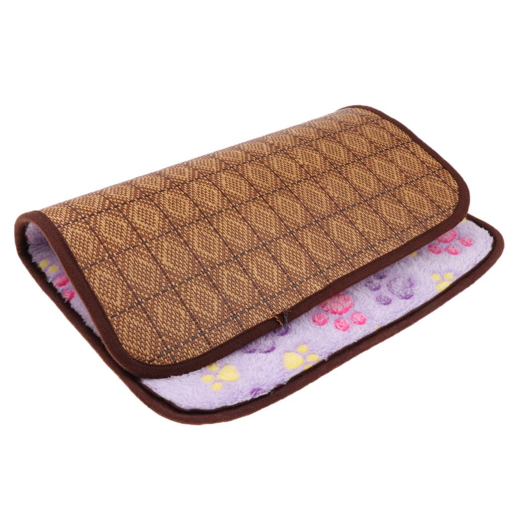 Breathable Dual Printing Cooling Pet Dog Bed Mat For Winter Summer Purple L