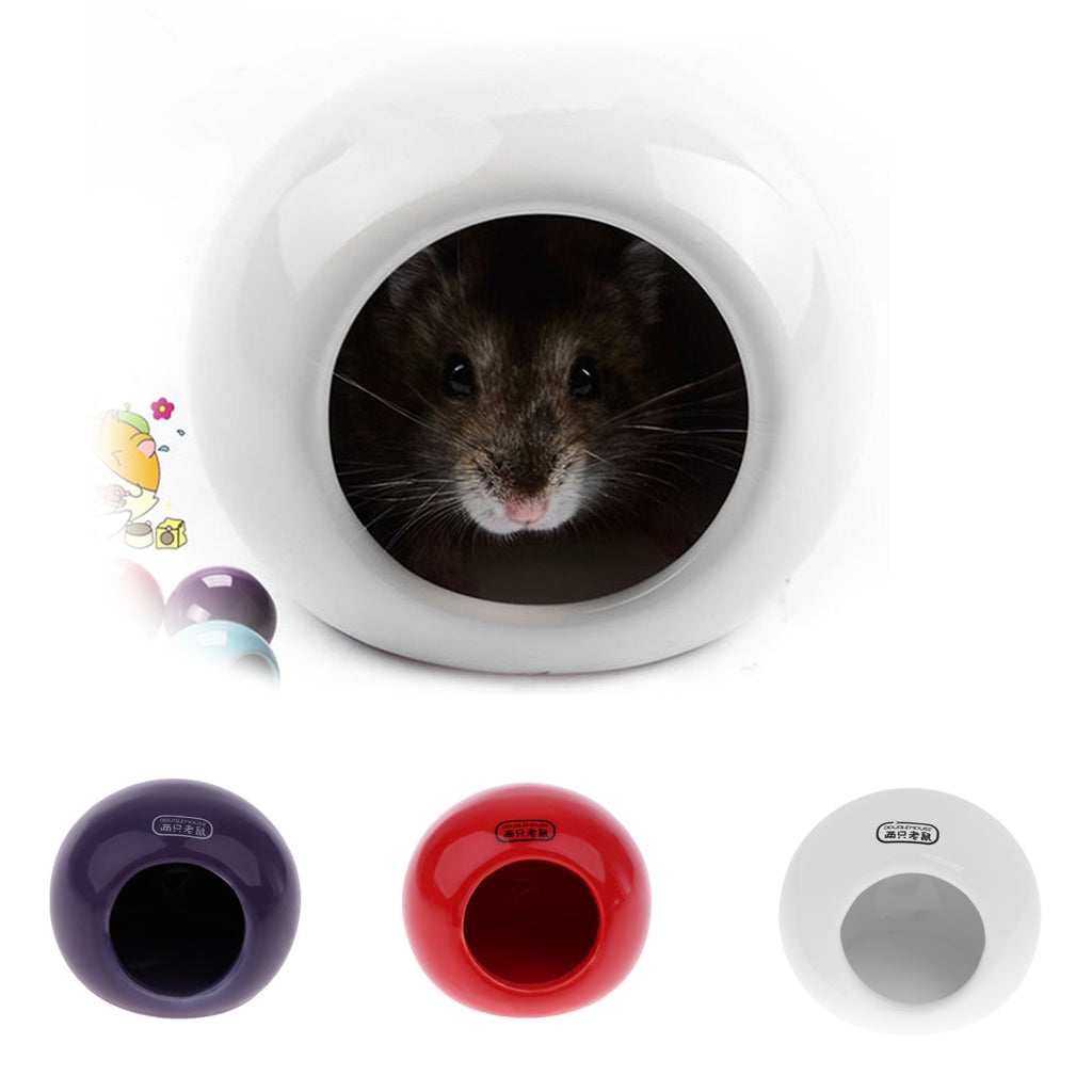 Small Animal Ceramic Sleep Bed Hamster House Cage Nest Bird Ferret White