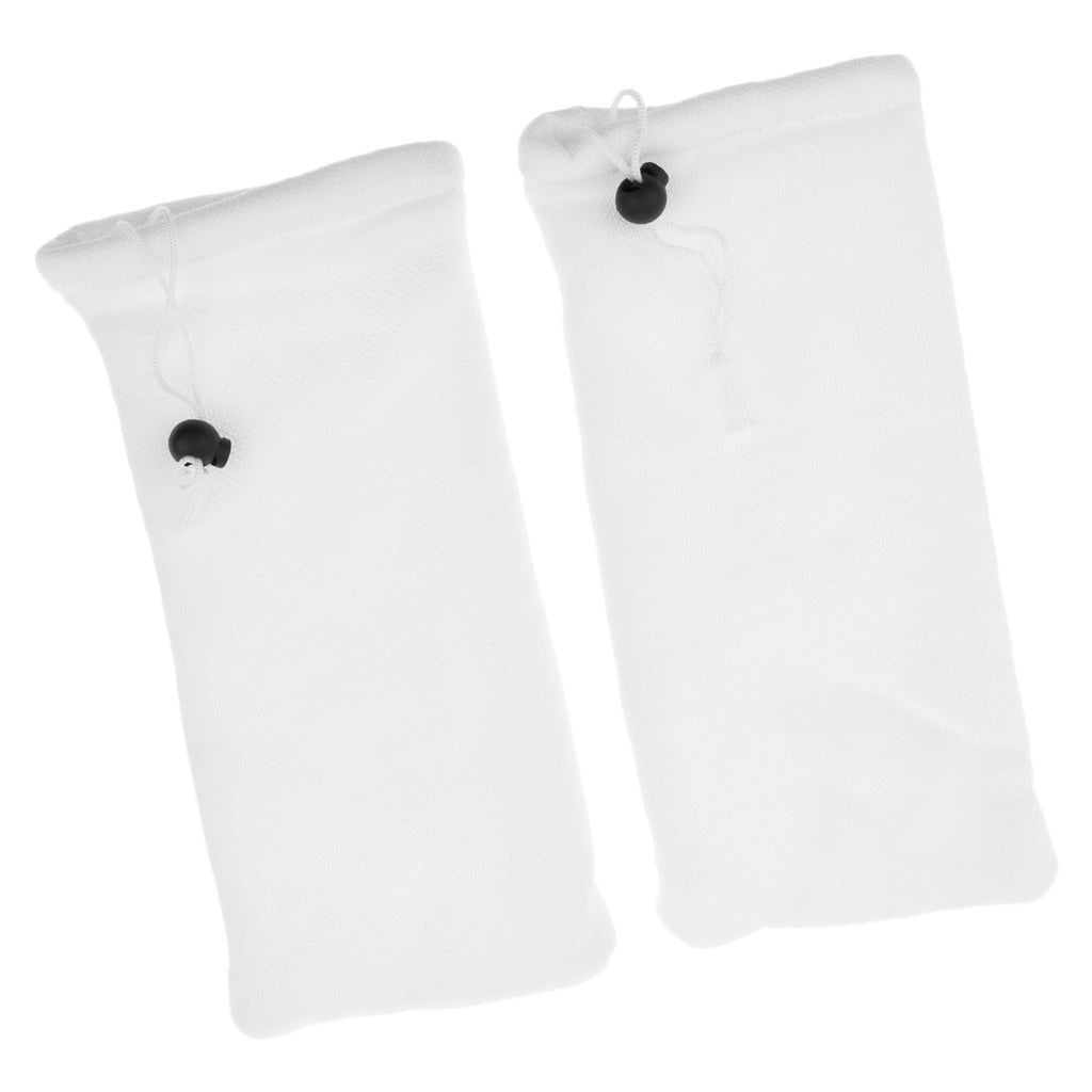 2 pcs White Aquarium Tank Filter Bags Polyester Fish Tank Filter Sock Bags M