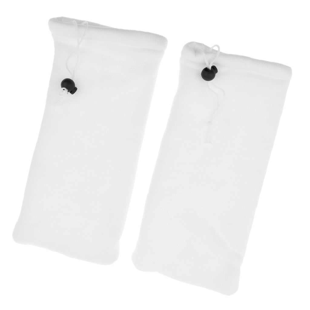 2 pcs White Aquarium Tank Filter Bags Polyester Fish Tank Filter Sock Bags M