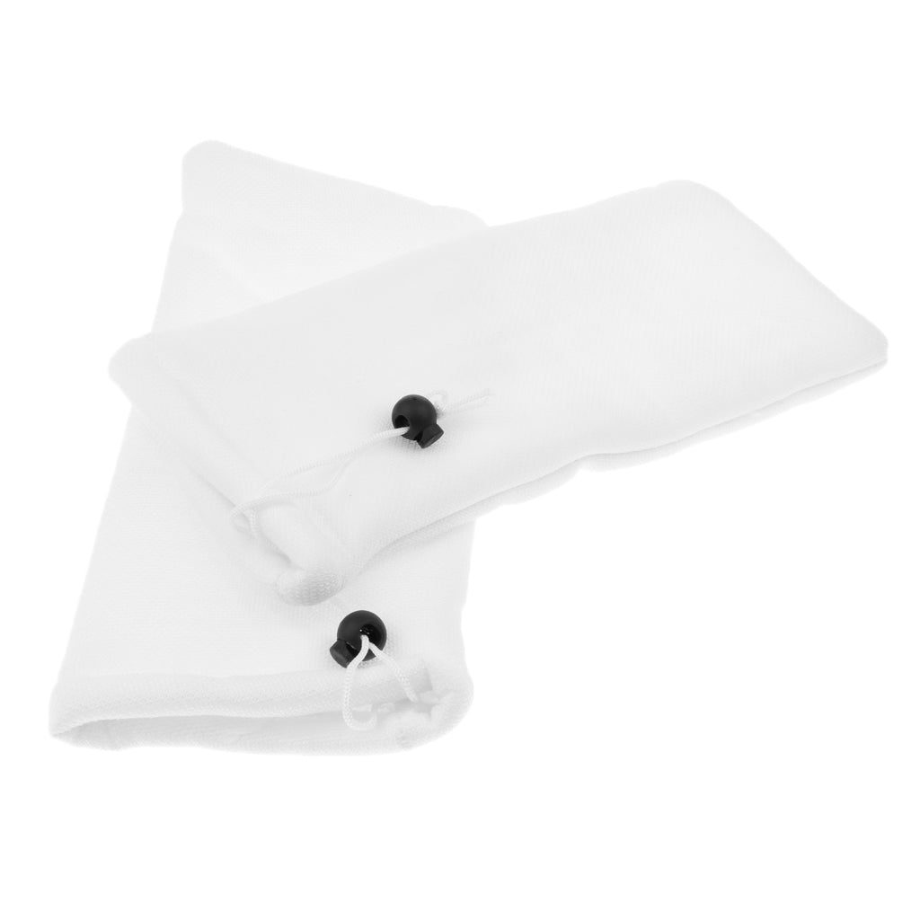 2 pcs White Aquarium Tank Filter Bags Polyester Fish Tank Filter Sock Bags M