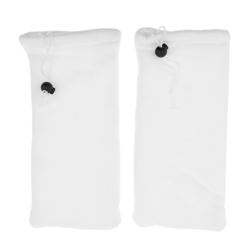 2 pcs White Aquarium Tank Filter Bags Polyester Fish Tank Filter Sock Bags M