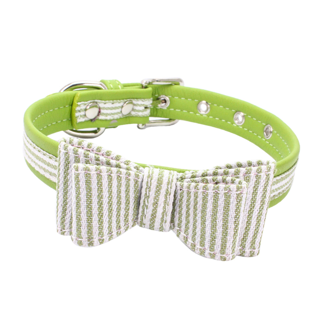 Adjustable Pet Puppy Dog Collar Safety Neck Buckle Strap Green - M