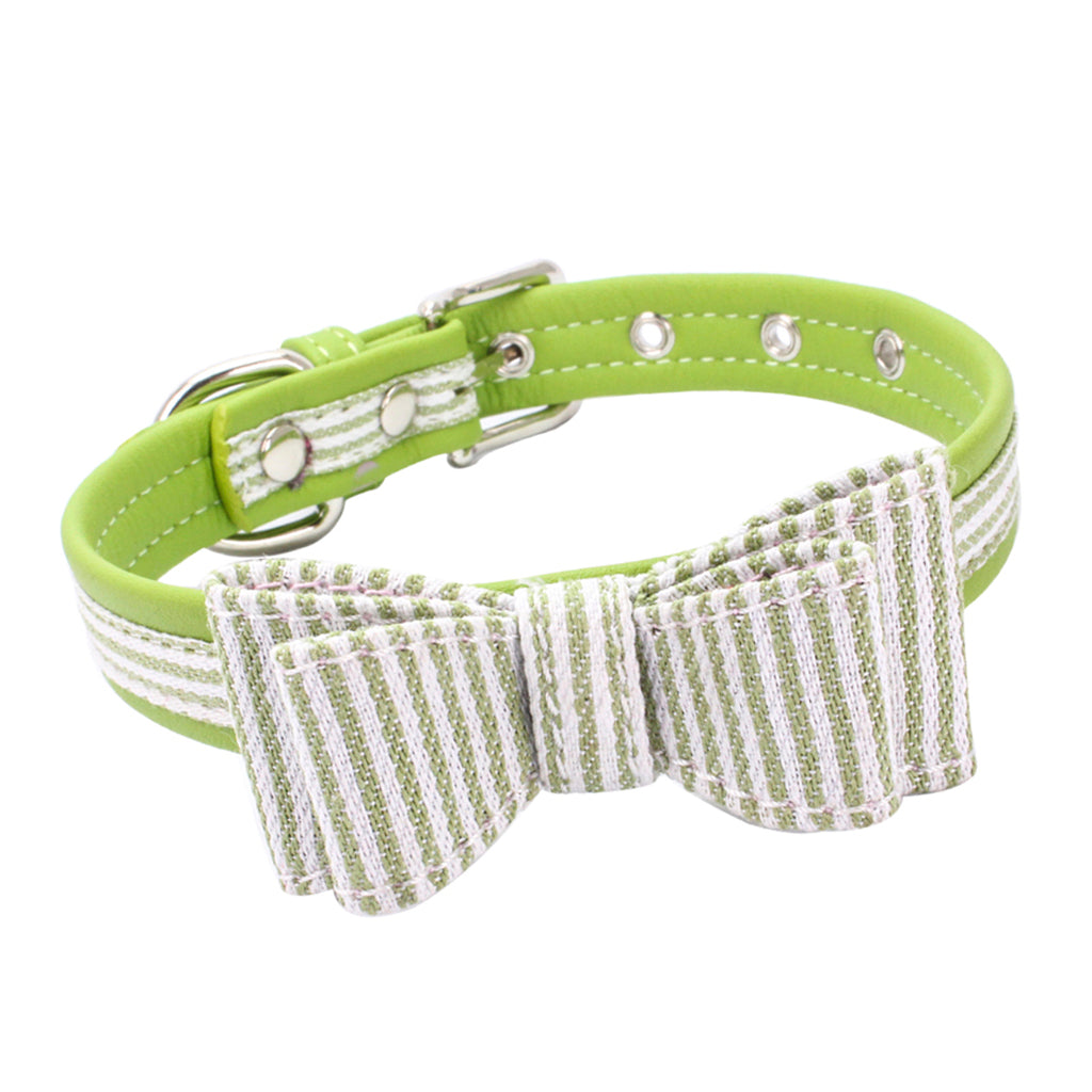 Adjustable Pet Puppy Dog Collar Safety Neck Buckle Strap Green - M