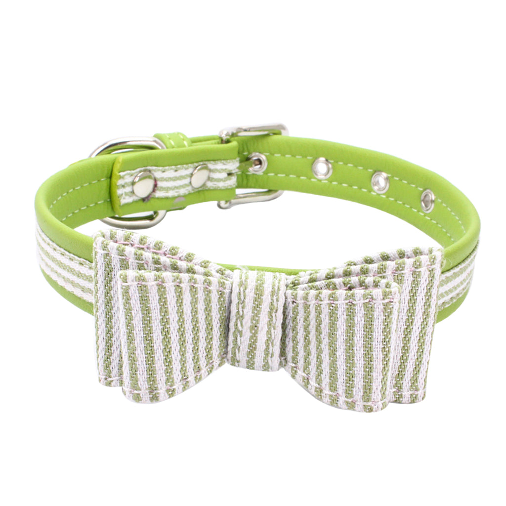 Adjustable Pet Puppy Dog Collar Safety Neck Buckle Strap Green - M