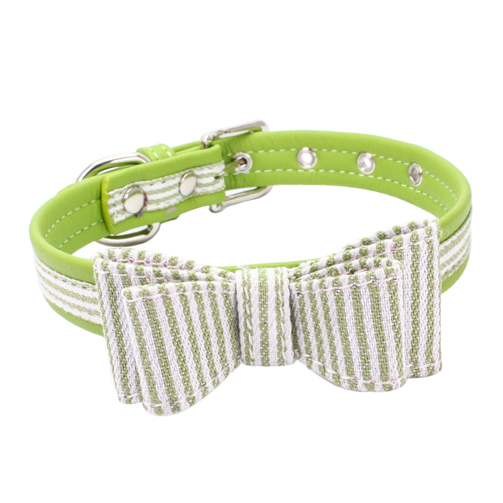 Adjustable Pet Puppy Dog Collar Safety Neck Buckle Strap Green - M