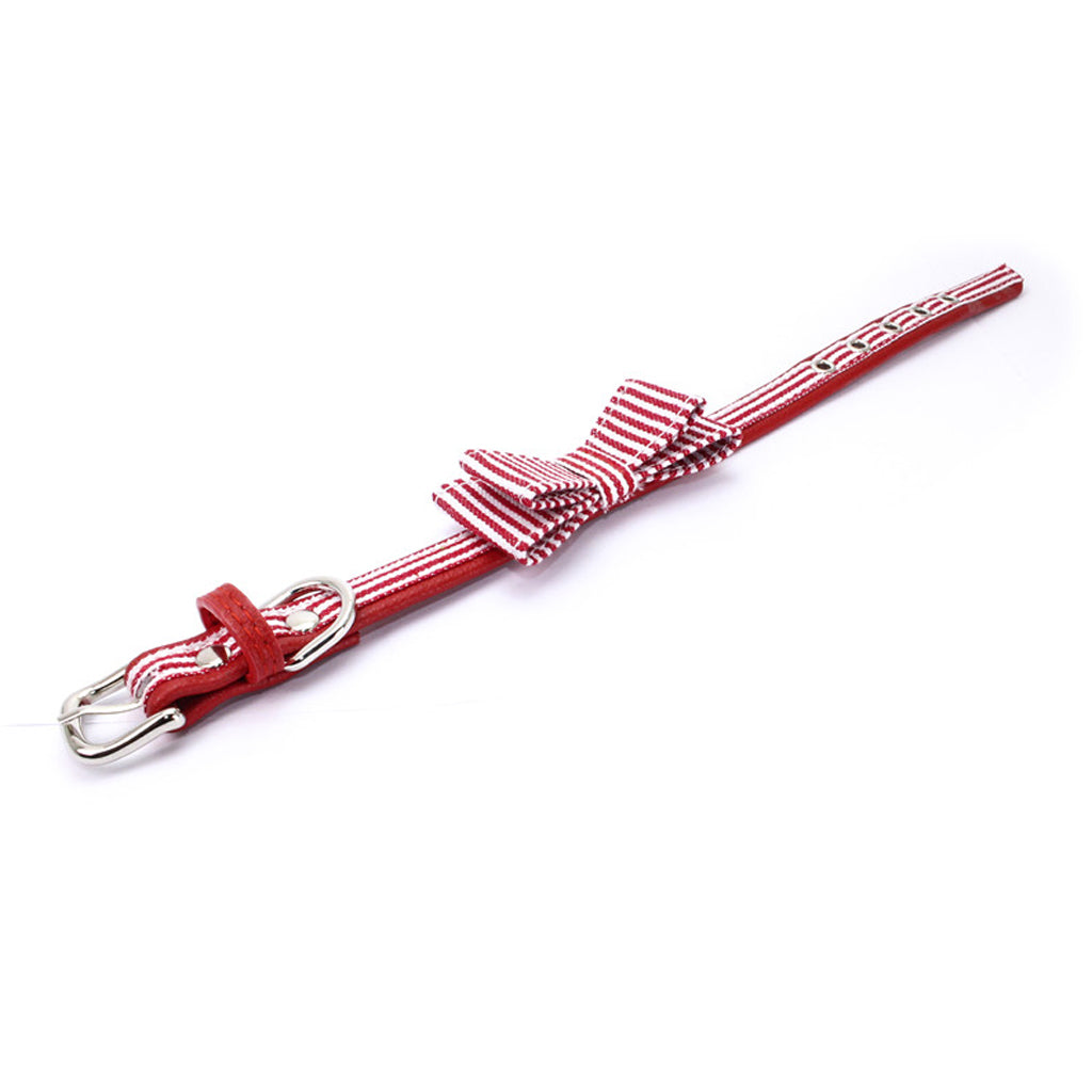 Adjustable Pet Puppy Dog Collar Safety Neck Buckle Strap Red - M