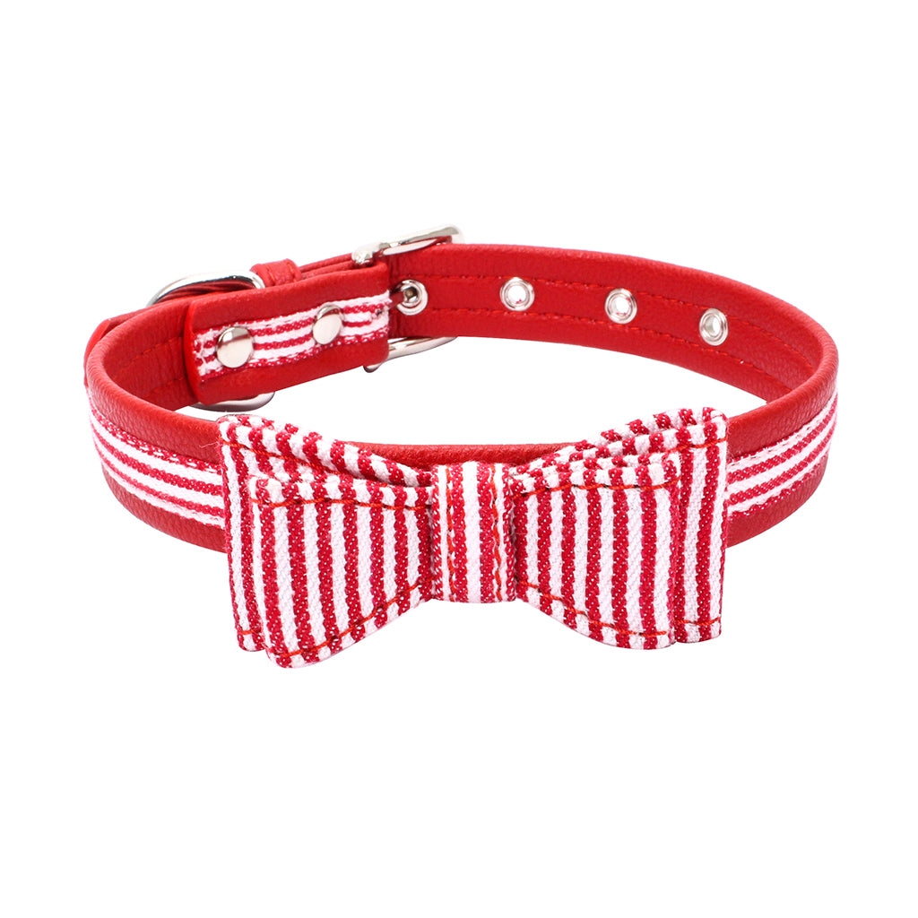 Adjustable Pet Puppy Dog Collar Safety Neck Buckle Strap Red - M