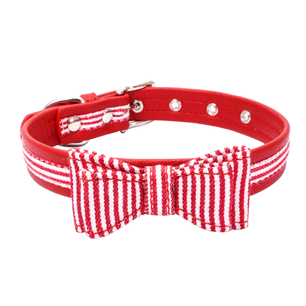 Adjustable Pet Puppy Dog Collar Safety Neck Buckle Strap Red - M