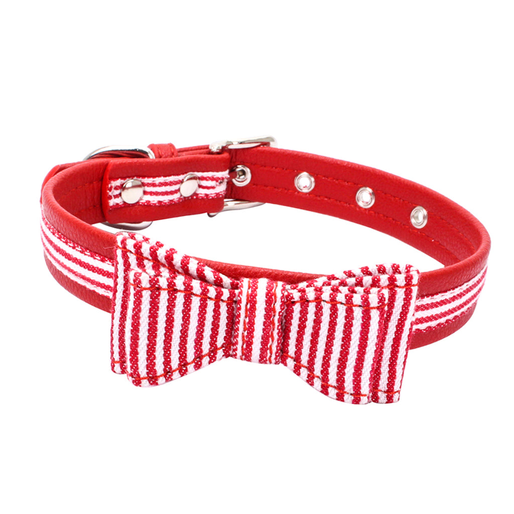 Adjustable Pet Puppy Dog Collar Safety Neck Buckle Strap Red - M