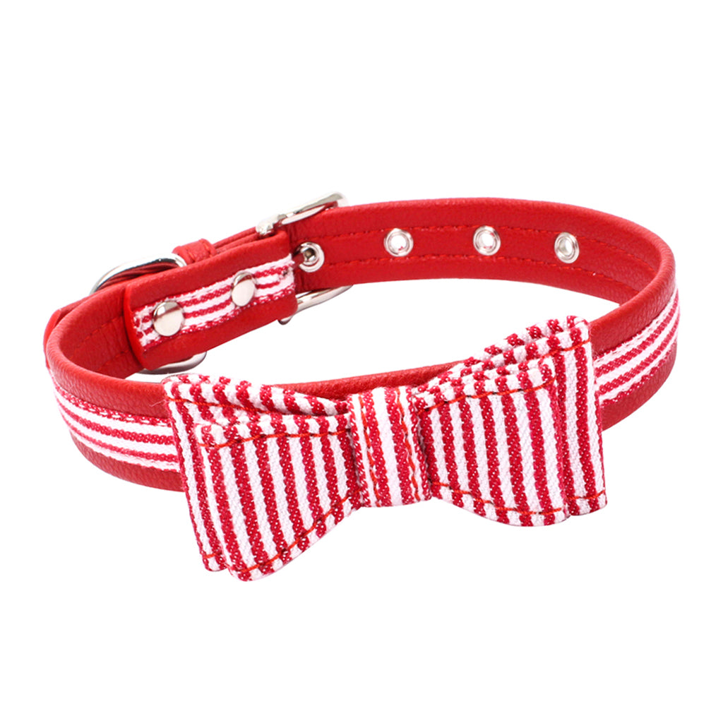 Adjustable Pet Puppy Dog Collar Safety Neck Buckle Strap Red - M