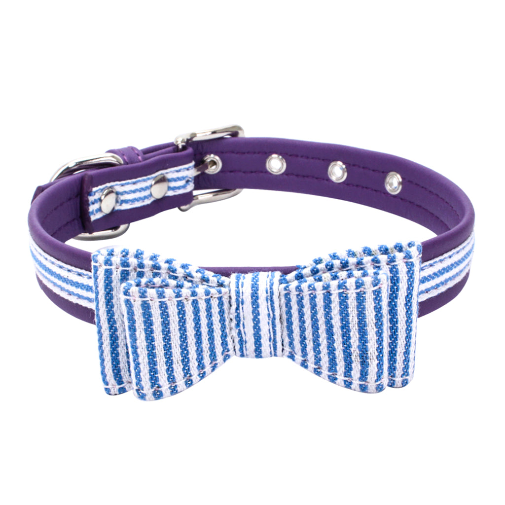 Adjustable Pet Puppy Dog Collar Safety Neck Buckle Strap Purple - M