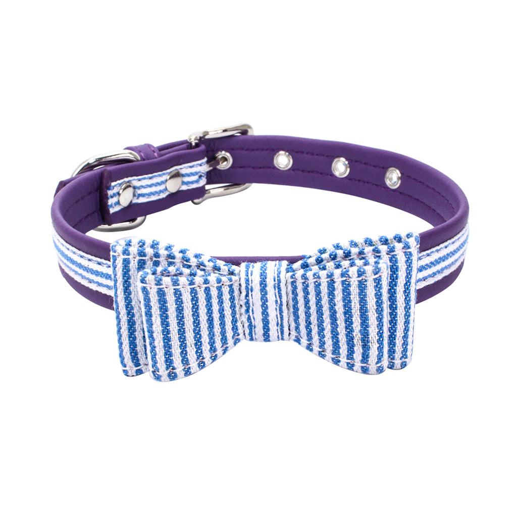 Adjustable Pet Puppy Dog Collar Safety Neck Buckle Strap Purple - M