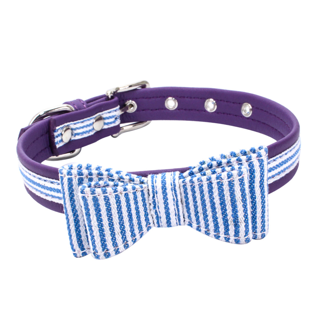 Adjustable Pet Puppy Dog Collar Safety Neck Buckle Strap Purple - M