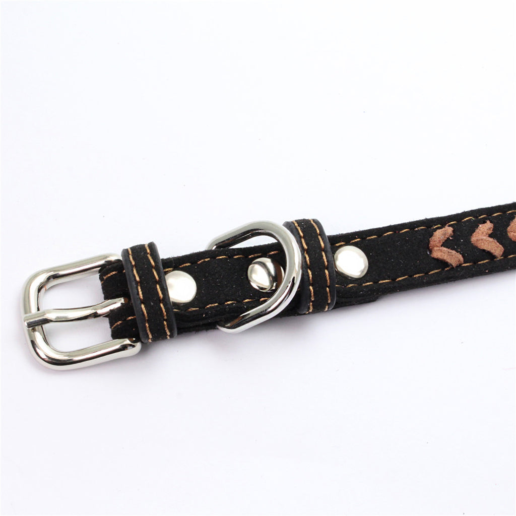 Adjustable Pet Puppy Dog Collar Safety Neck Buckle Strap 3Colors Brown - M