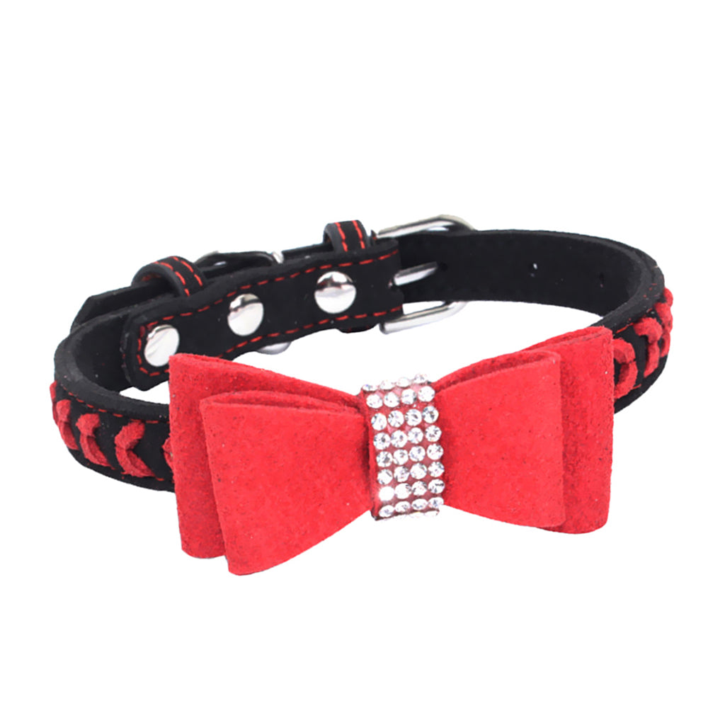 Adjustable Pet Puppy Dog Collar Safety Neck Buckle Strap 3Colors Red - M