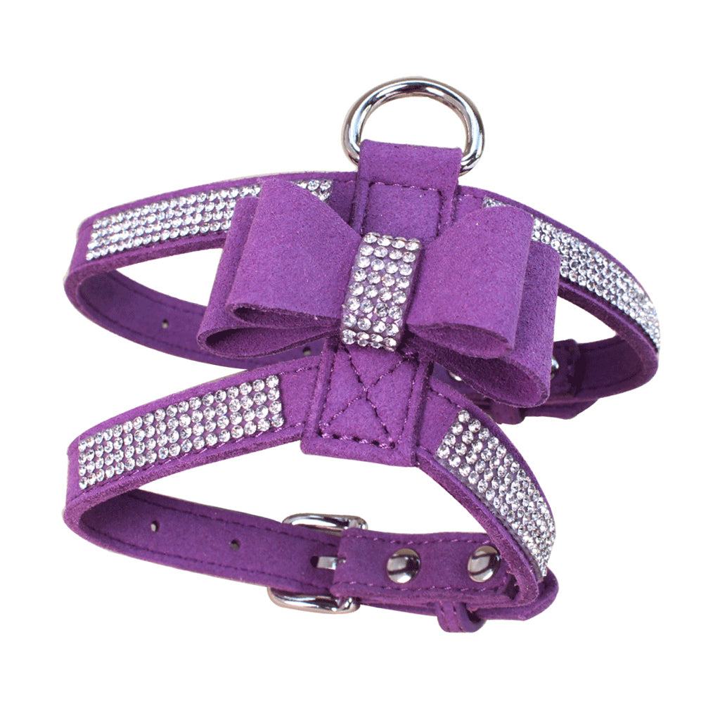 Puppy Adjustable Chest Strap Belt Harness Dog Walking Vest Harness  Purple M