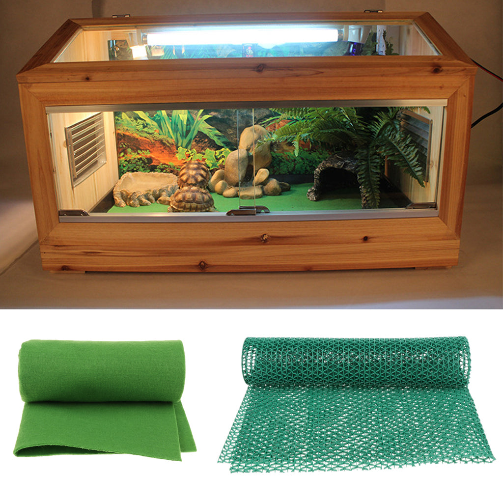 Green Reptile Carpet Fiber Pet Mat 60 x 40cm for Lizards Carpet 60cm