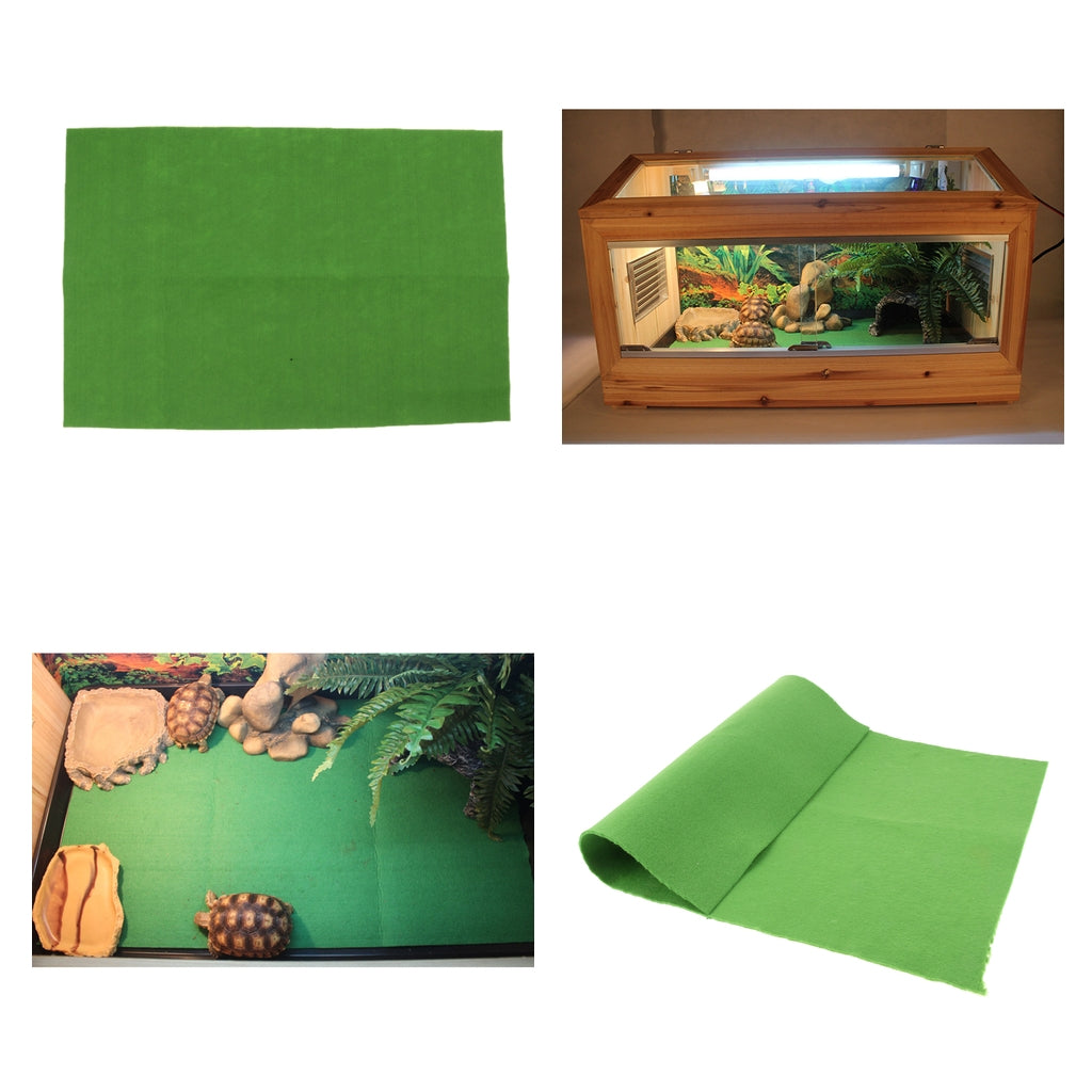 Green Reptile Carpet Fiber Pet Mat 60 x 40cm for Lizards Carpet 60cm